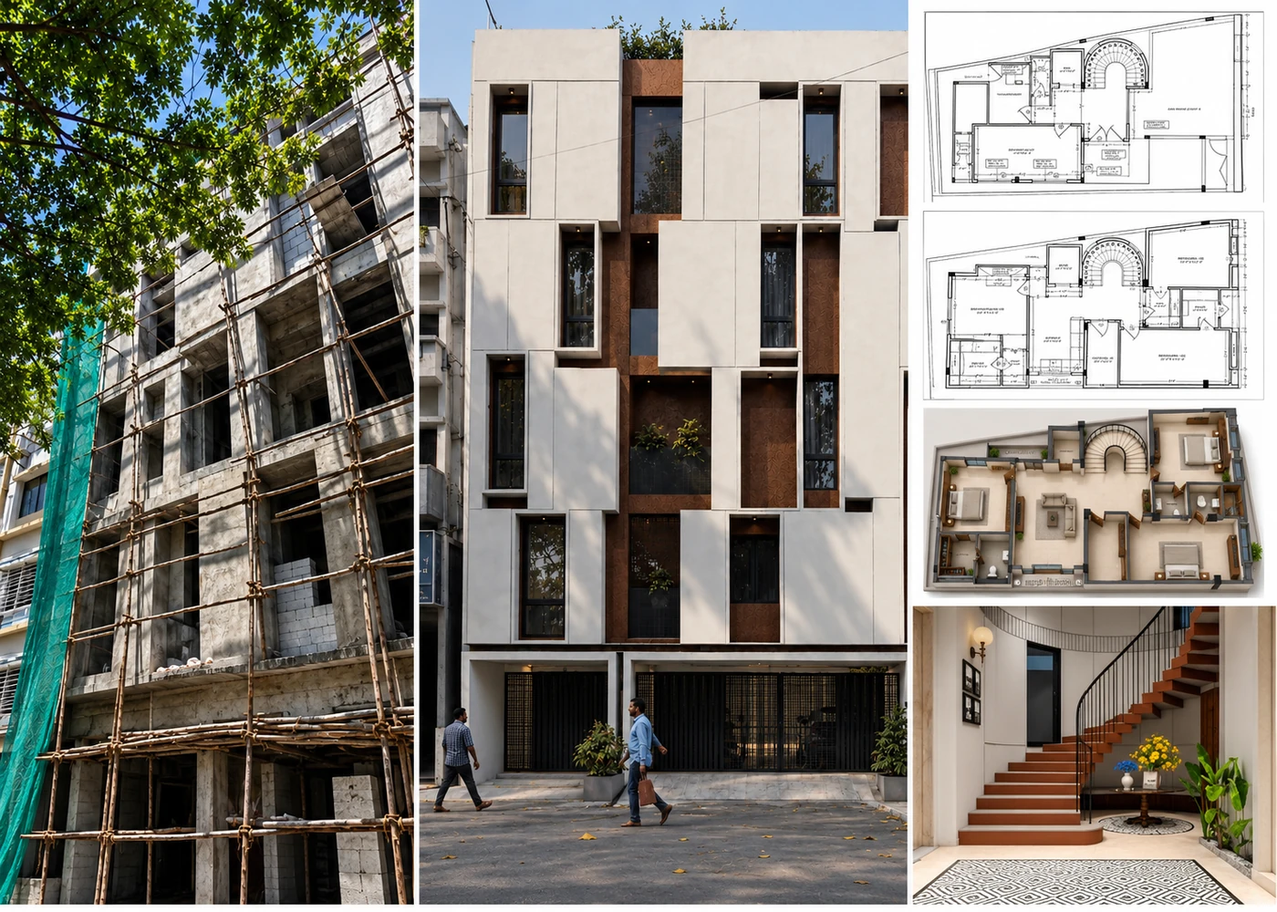 Mehdipatnam G+2 to G+4 building renovation and extension project by DICE in Hyderabad